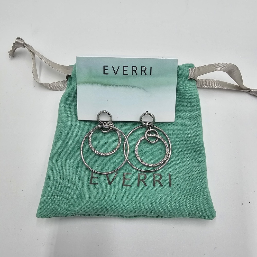Everri Mary Open Circle Drop Hoop Earring